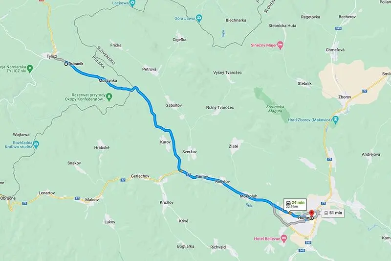 Mapa: Bardejów