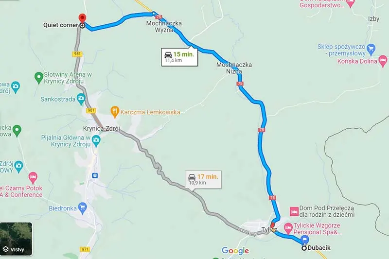 Map: Restaurant Cichy Kącik