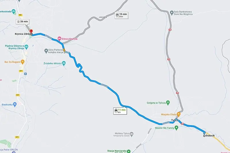 Mapa: Krynica-Zdrój