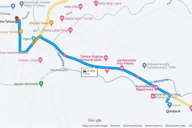 Map: Museum of the History of Tylicz