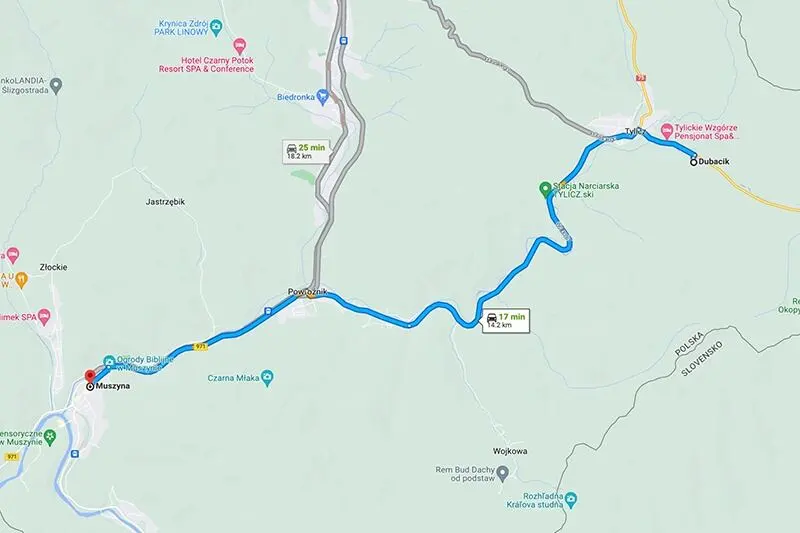 Mapa: Muszyna
