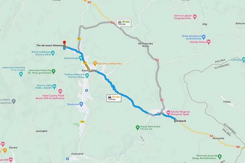 Map: Słotwiny Ski Complex