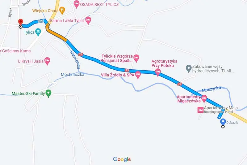 Map: Restaurant Tylicka