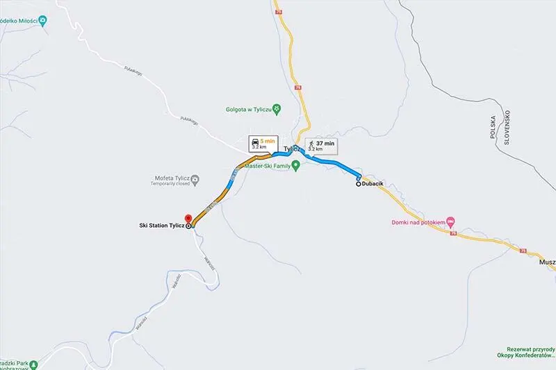 Map: Tylicz.ski