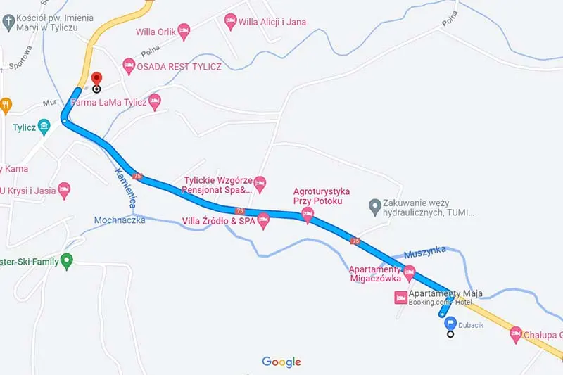 Map: Restaurant Wiejska Chata